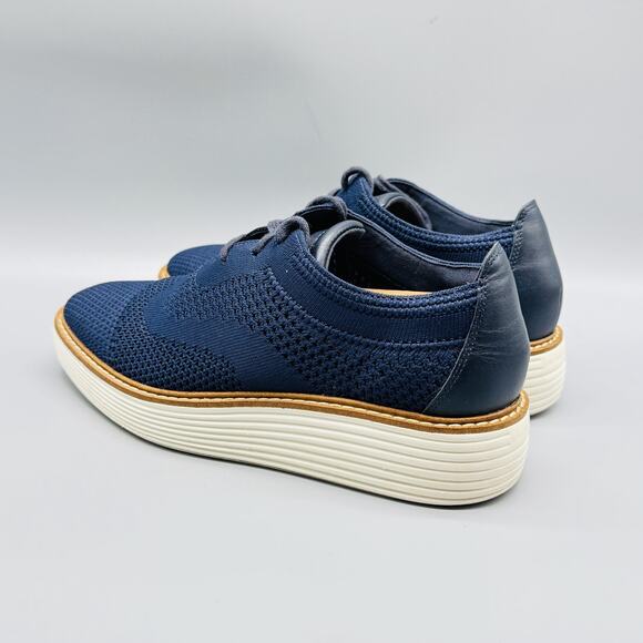 Cole Haan Shoes Womens 7 Blue Knit ZeroGrand Stitchlite Wingtip Oxford Sneakers - Picture 6 of 13